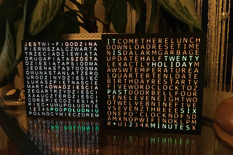 Wordclock PL i EN na zamówienie